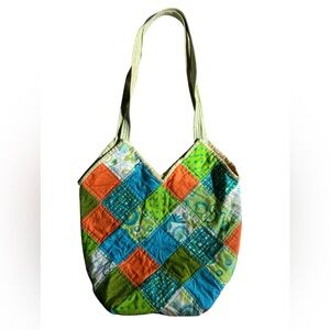 Colorful Patchwork quilted Tote shoulder Bag